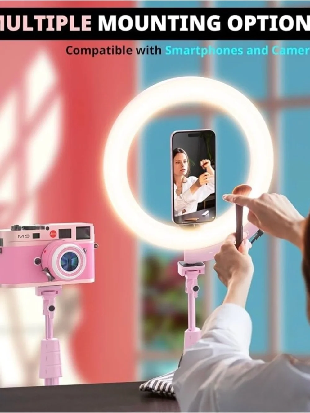 NEW 12'' LED Ring Light with 62'' Tripod Stand and Magnetic Phone Holder, Selfie